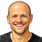 Illustreret portræt af Mikkel Nielsen, redaktør og skribent på TVudbydere i Danmark